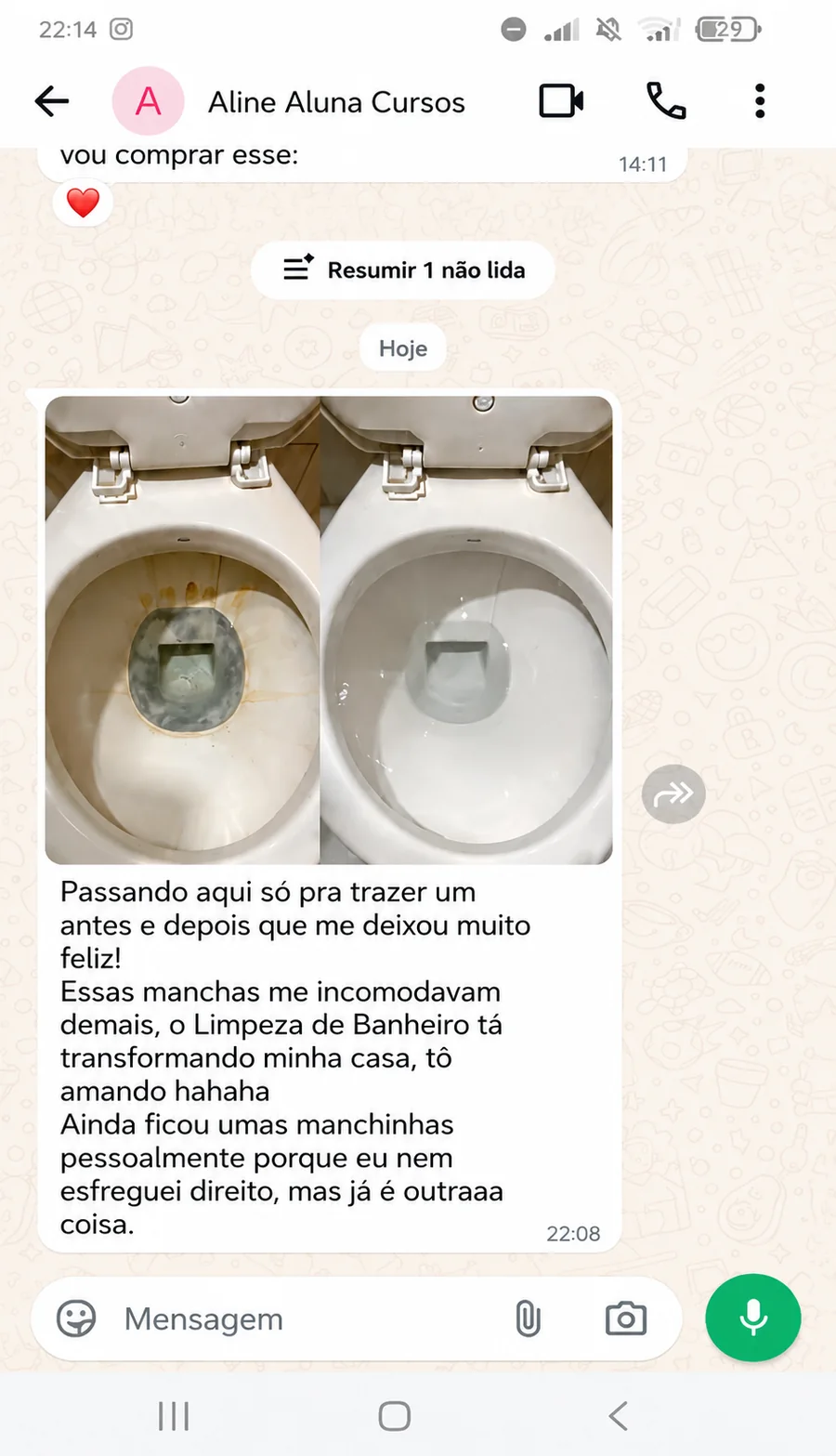 Antes e depois — Vaso sanitário